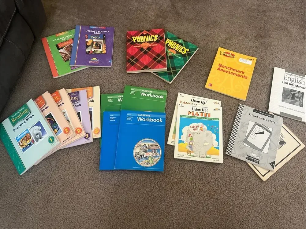 Grades 1-5 Activity School Workbooks, Lot of 5, VG , Variety. Nice.